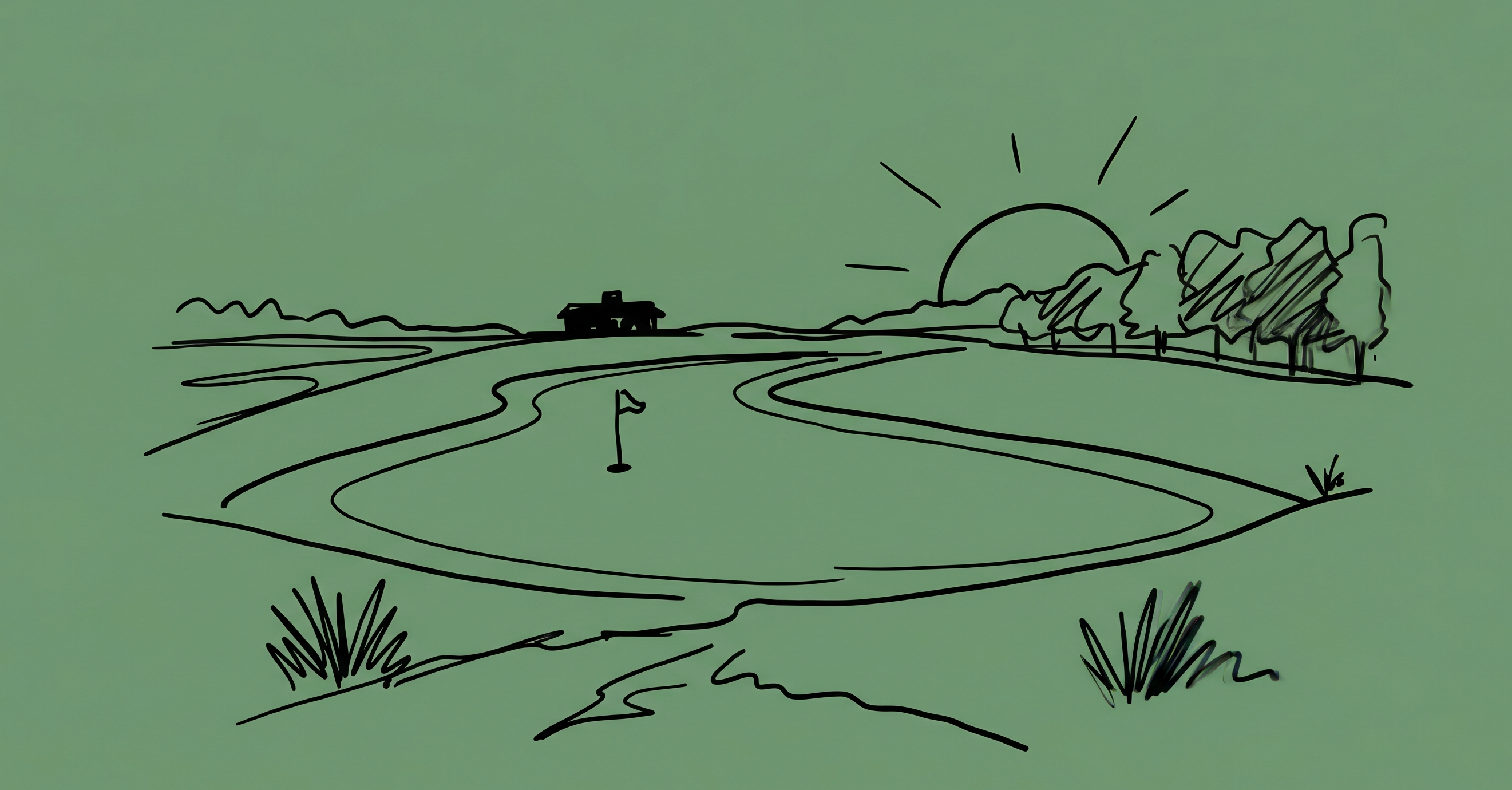 Hand-drawn illustration introducing the Fairwai blog's field notes on golf operations.